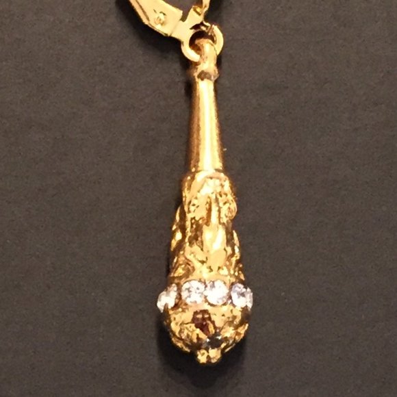 Gold plated drop earrings - Picture 2 of 2